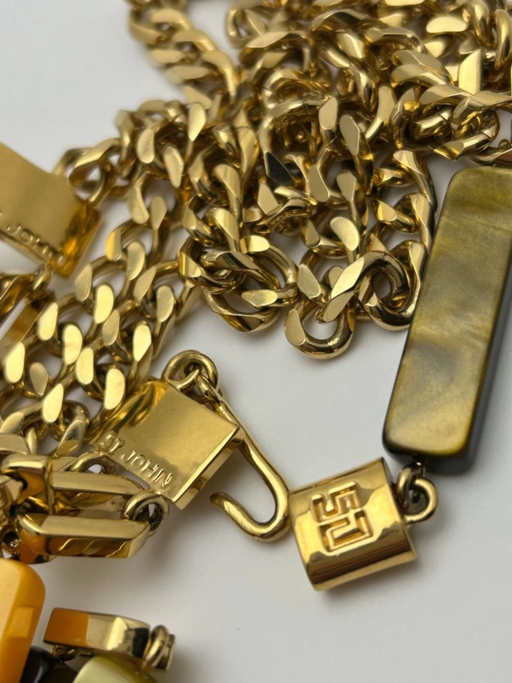 St. John Chain Link Draped Logo Belt 38”